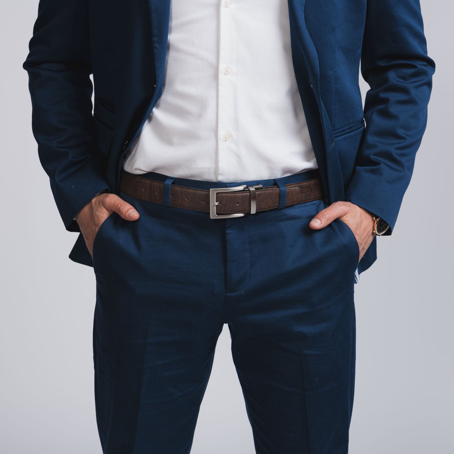 Cork Reversible Men's Belt (Brown/Navy) - Elite styles