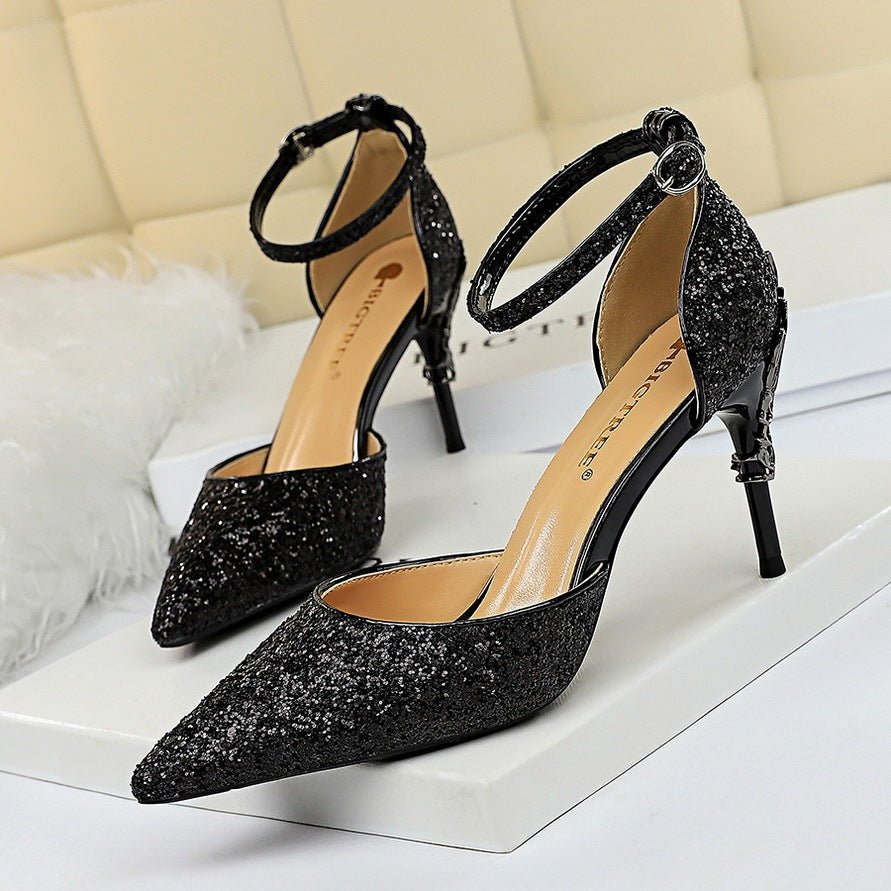 High metallic and sequined heels - Elite styles