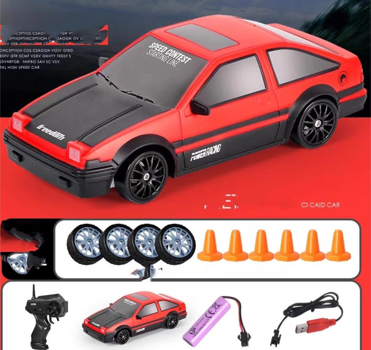 2.4G Drift Rc Car 4WD RC Drift Car Toy Remote Control GTR Model AE86 Vehicle Car RC Racing Car Toy For Children Christmas Gifts - Elite styles