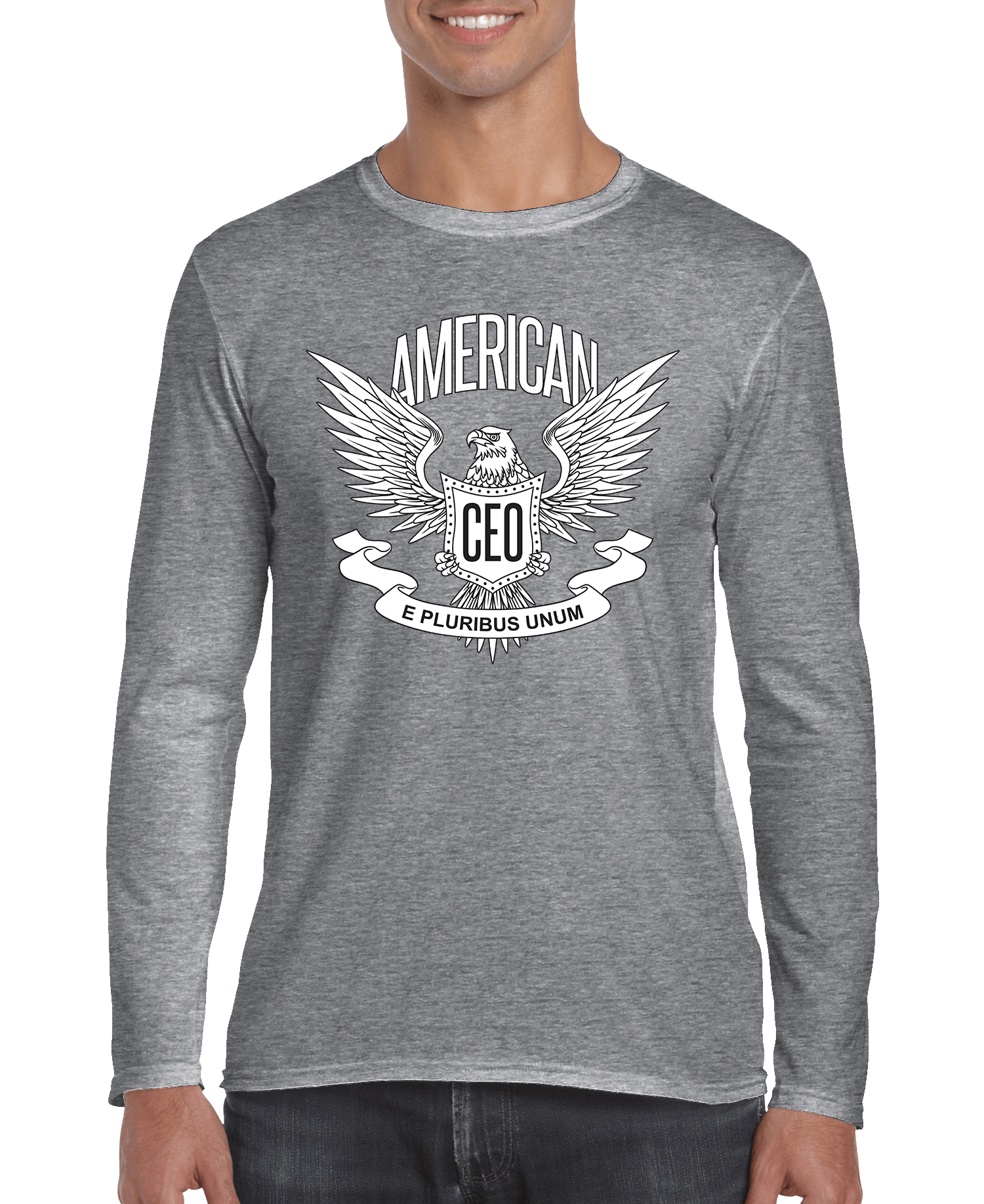 American CEO Patriotic Eagle Men's Long Sleeve Shirt - Elite styles