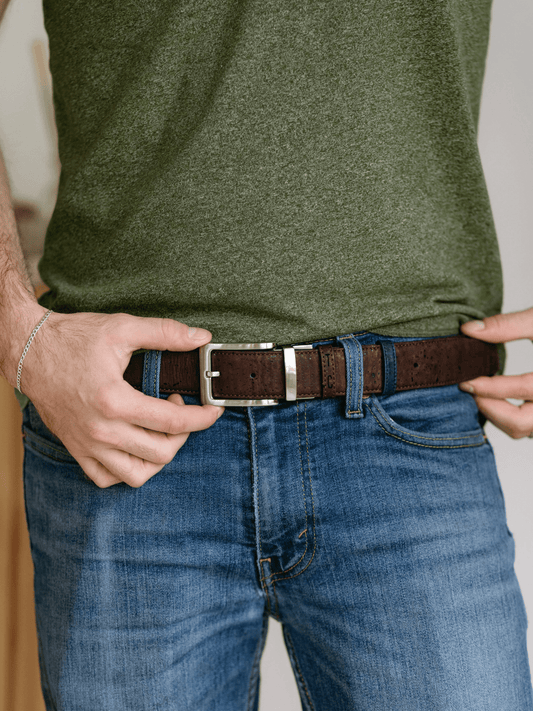 Cork Reversible Men's Belt (Brown/Navy) - Elite styles