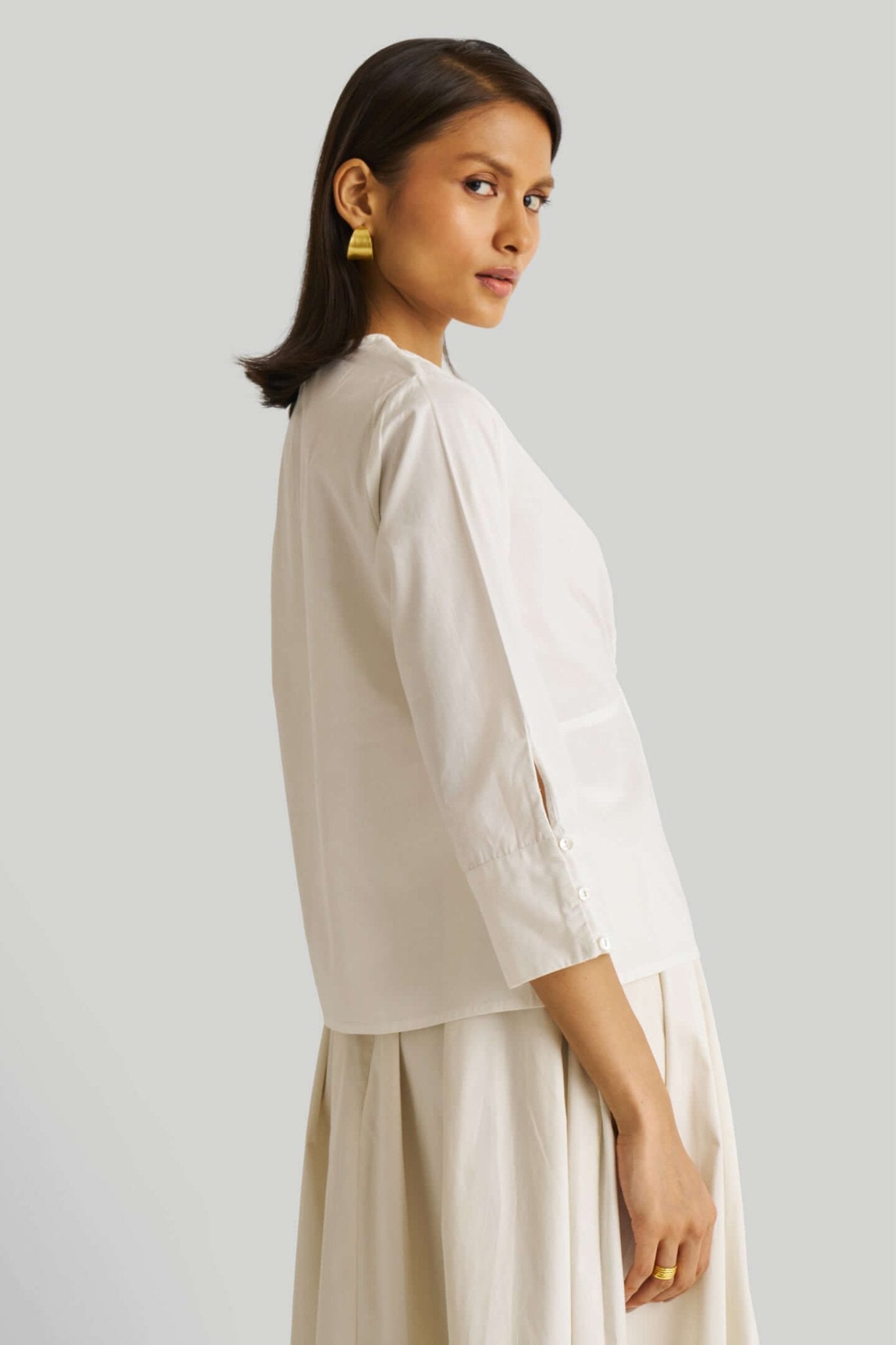 Front Twist Top in White - Elite styles