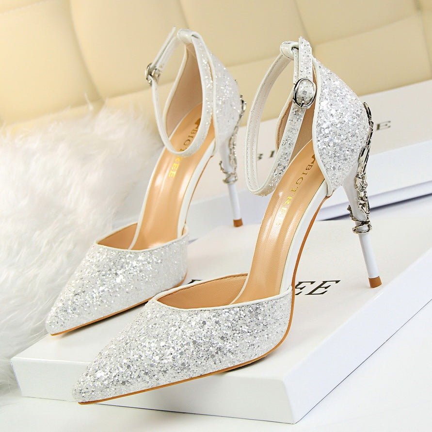 High metallic and sequined heels - Elite styles