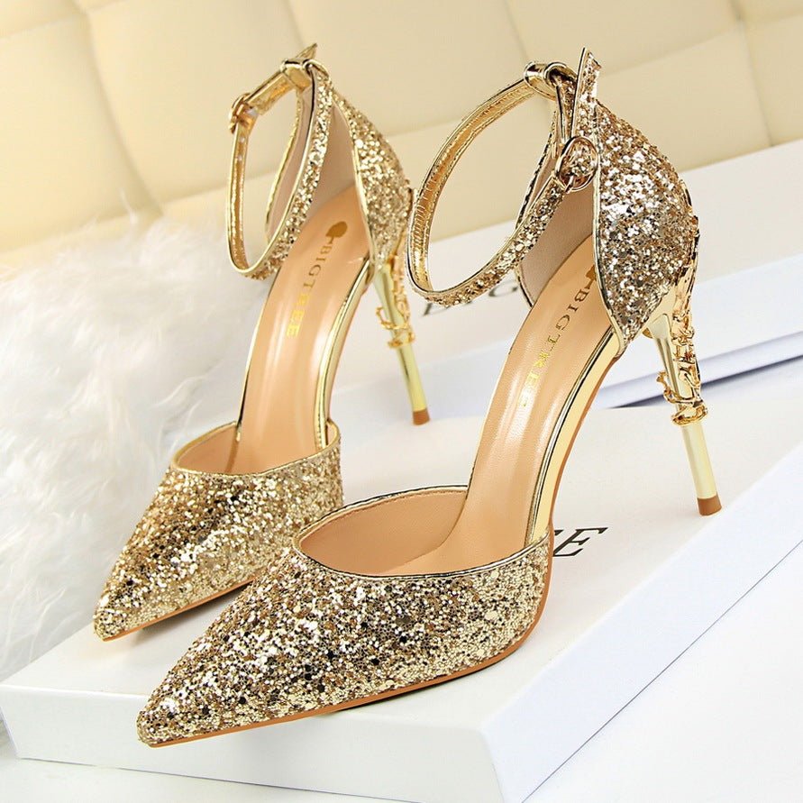 High metallic and sequined heels - Elite styles