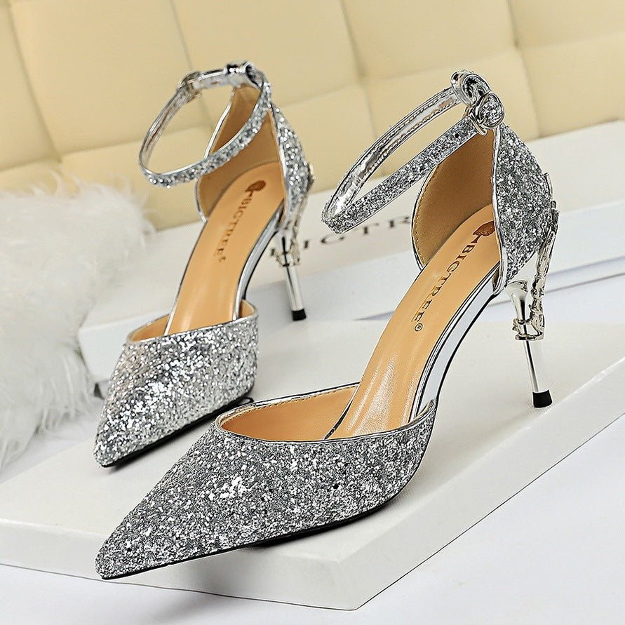 High metallic and sequined heels - Elite styles