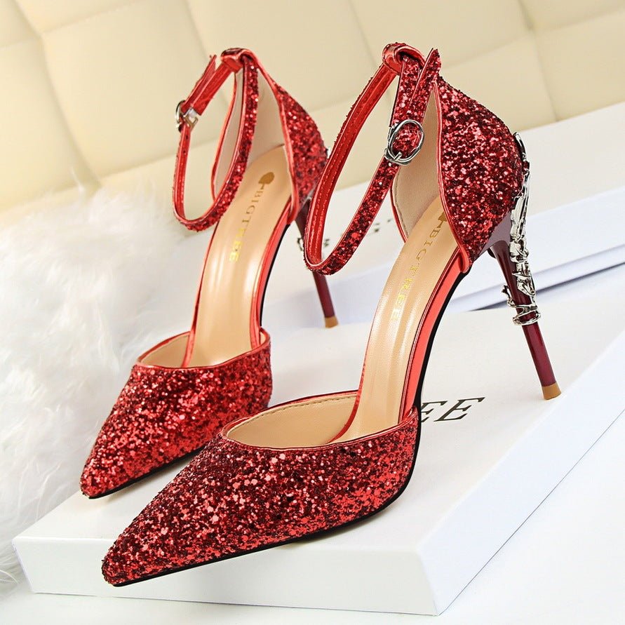 High metallic and sequined heels - Elite styles
