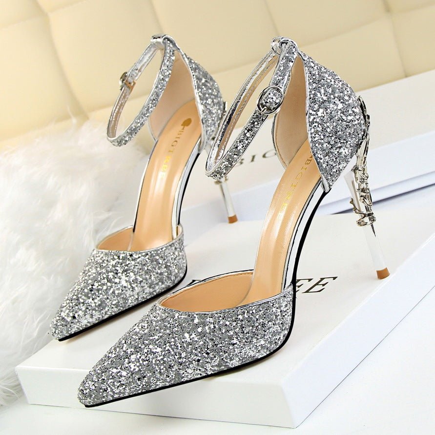 High metallic and sequined heels - Elite styles
