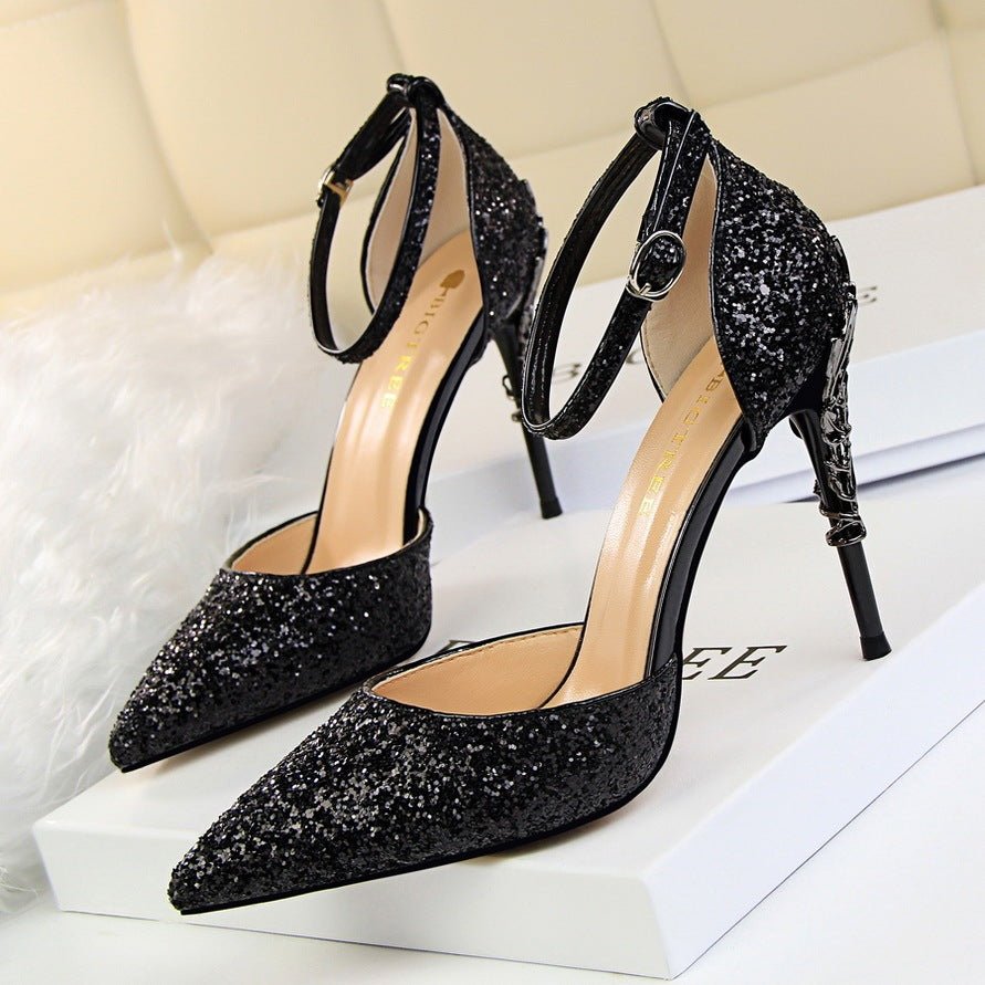 High metallic and sequined heels - Elite styles