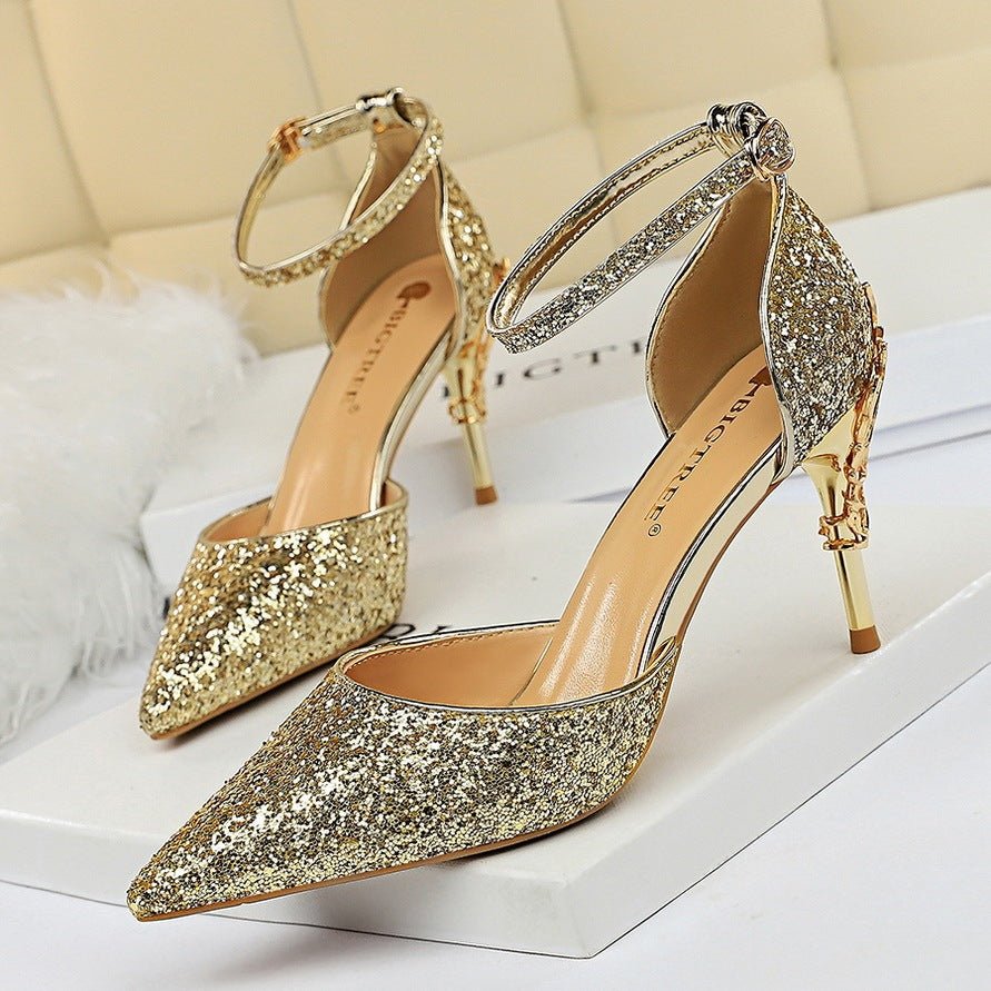 High metallic and sequined heels - Elite styles
