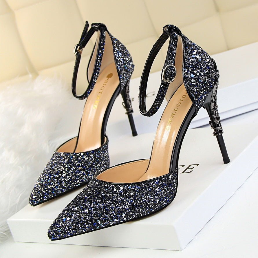 High metallic and sequined heels - Elite styles