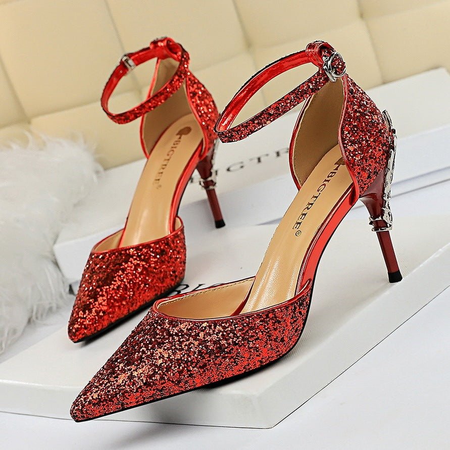 High metallic and sequined heels - Elite styles