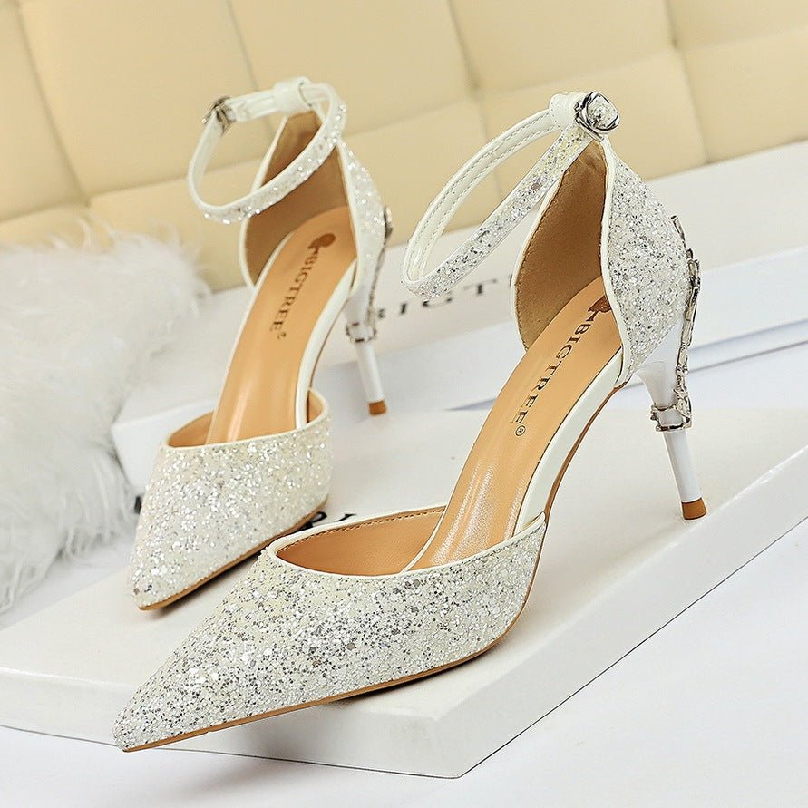 High metallic and sequined heels - Elite styles