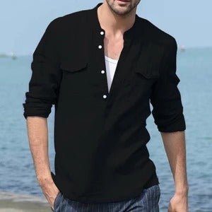 Long sleeve shirt men cotton shirt - Elite styles