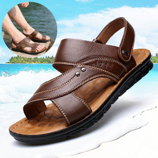 Men Sandals Summer Beach Shoes Adjustable Back Strap Design Slippers Slides - Elite styles