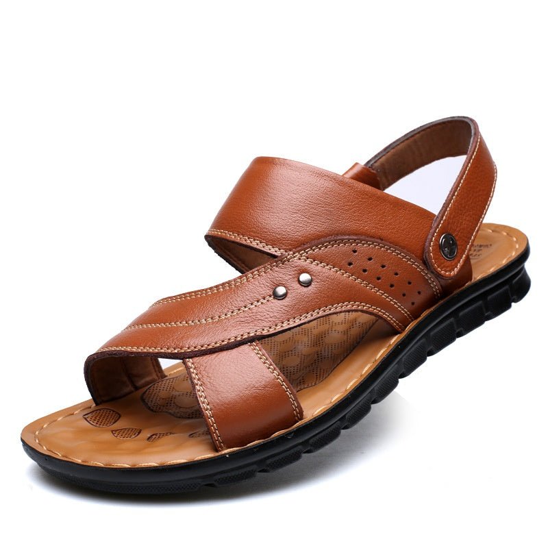 Men Sandals Summer Beach Shoes Adjustable Back Strap Design Slippers Slides - Elite styles