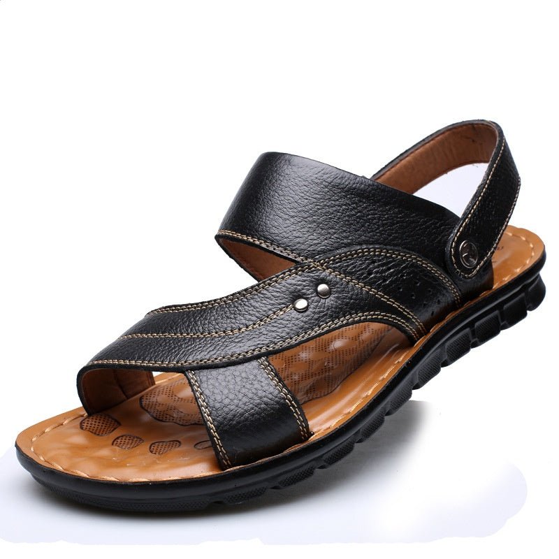 Men Sandals Summer Beach Shoes Adjustable Back Strap Design Slippers Slides - Elite styles