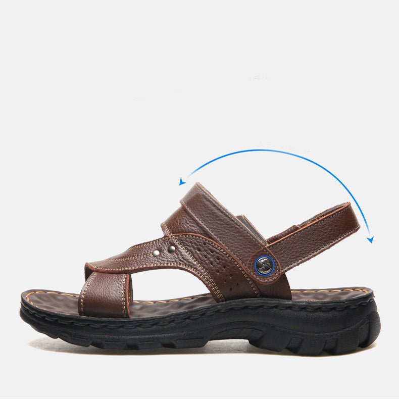 Men Sandals Summer Beach Shoes Adjustable Back Strap Design Slippers Slides - Elite styles