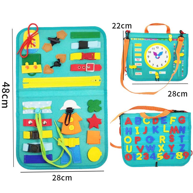 New Busy Book Children's Busy Board Dressing And Buttoning Learning Baby Early Education Preschool Sensory Learning Toy - Elite styles