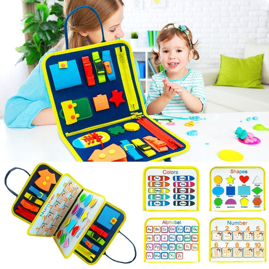 New Busy Book Children's Busy Board Dressing And Buttoning Learning Baby Early Education Preschool Sensory Learning Toy - Elite styles