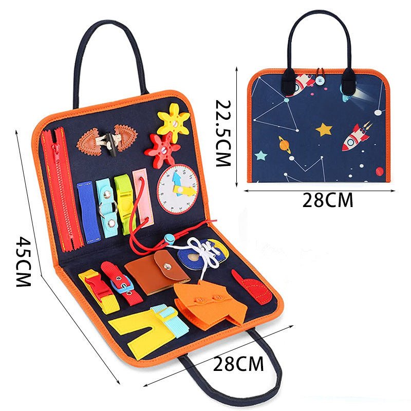New Busy Book Children's Busy Board Dressing And Buttoning Learning Baby Early Education Preschool Sensory Learning Toy - Elite styles