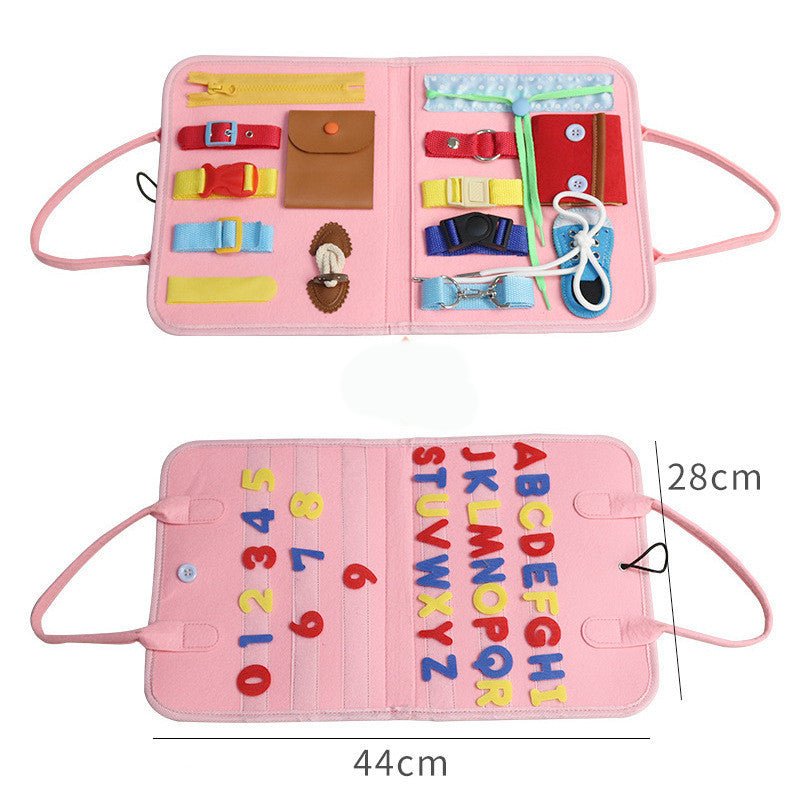 New Busy Book Children's Busy Board Dressing And Buttoning Learning Baby Early Education Preschool Sensory Learning Toy - Elite styles