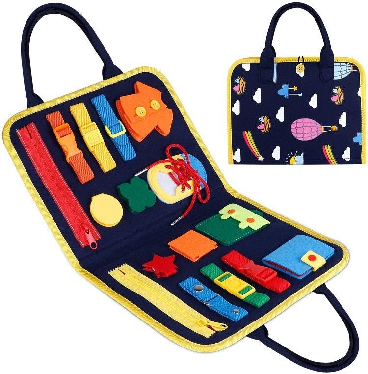 New Busy Book Children's Busy Board Dressing And Buttoning Learning Baby Early Education Preschool Sensory Learning Toy - Elite styles