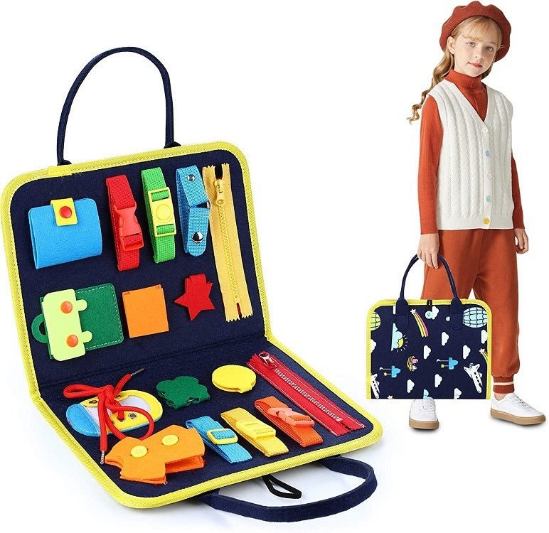 New Busy Book Children's Busy Board Dressing And Buttoning Learning Baby Early Education Preschool Sensory Learning Toy - Elite styles