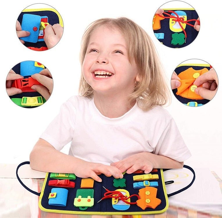 New Busy Book Children's Busy Board Dressing And Buttoning Learning Baby Early Education Preschool Sensory Learning Toy - Elite styles