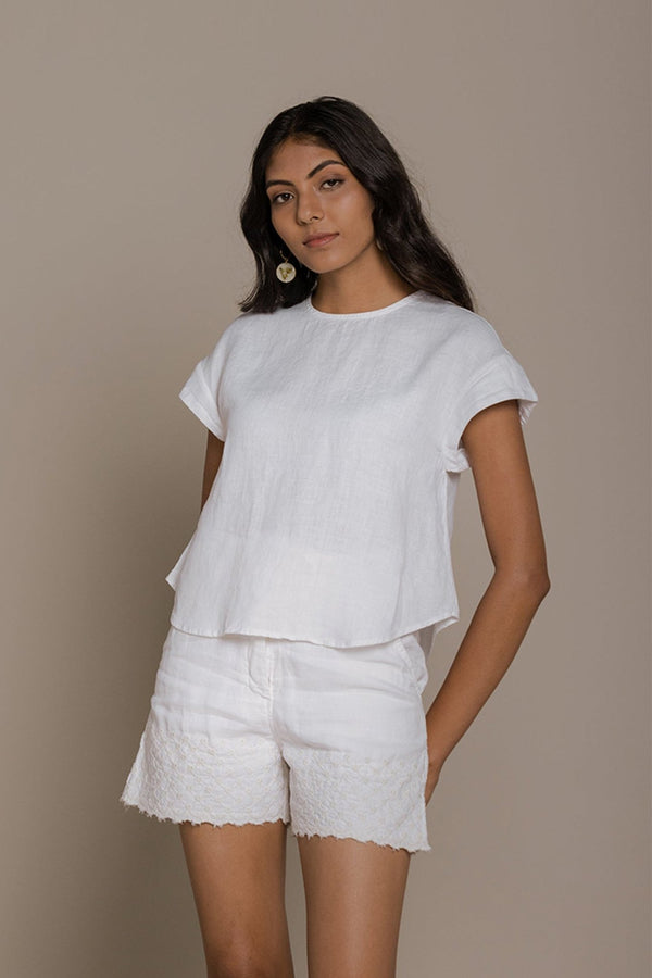 Sandcastle Saturdays Top in White - Elite styles