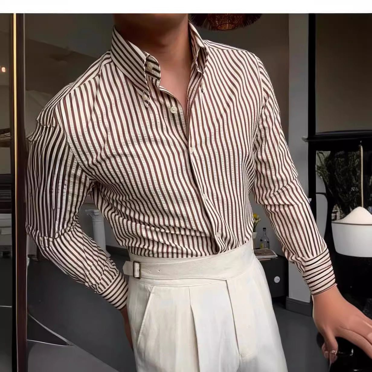 Spring Seersucker Series Shirt Men - Elite styles